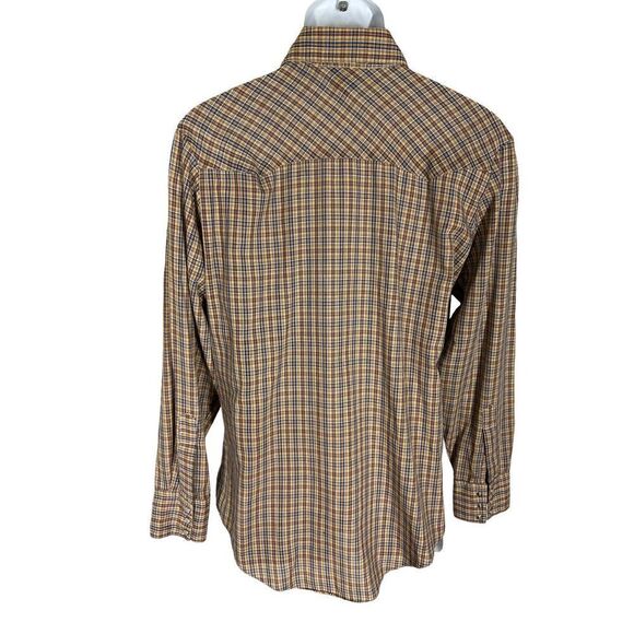 Stage II Vintage Brown Snap Button Down Long Sleeve Shirt Men’s Size Med. - Picture 4 of 5